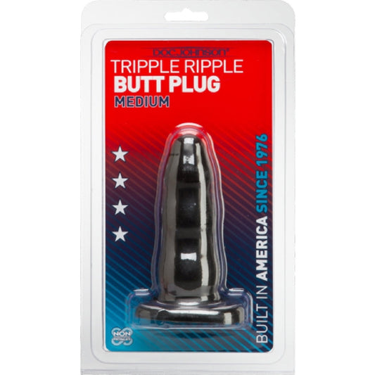 Triple Ripple Butt Plug - Medium Doc Johnson