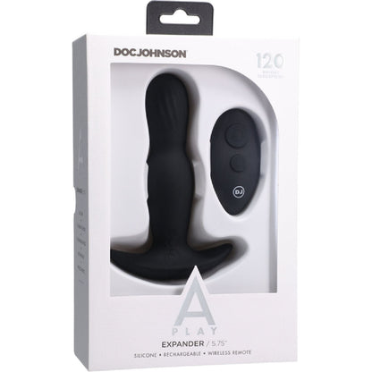 EXPANDER - Rechargeable Silicone Anal Plug With Remote - Black Doc Johnson