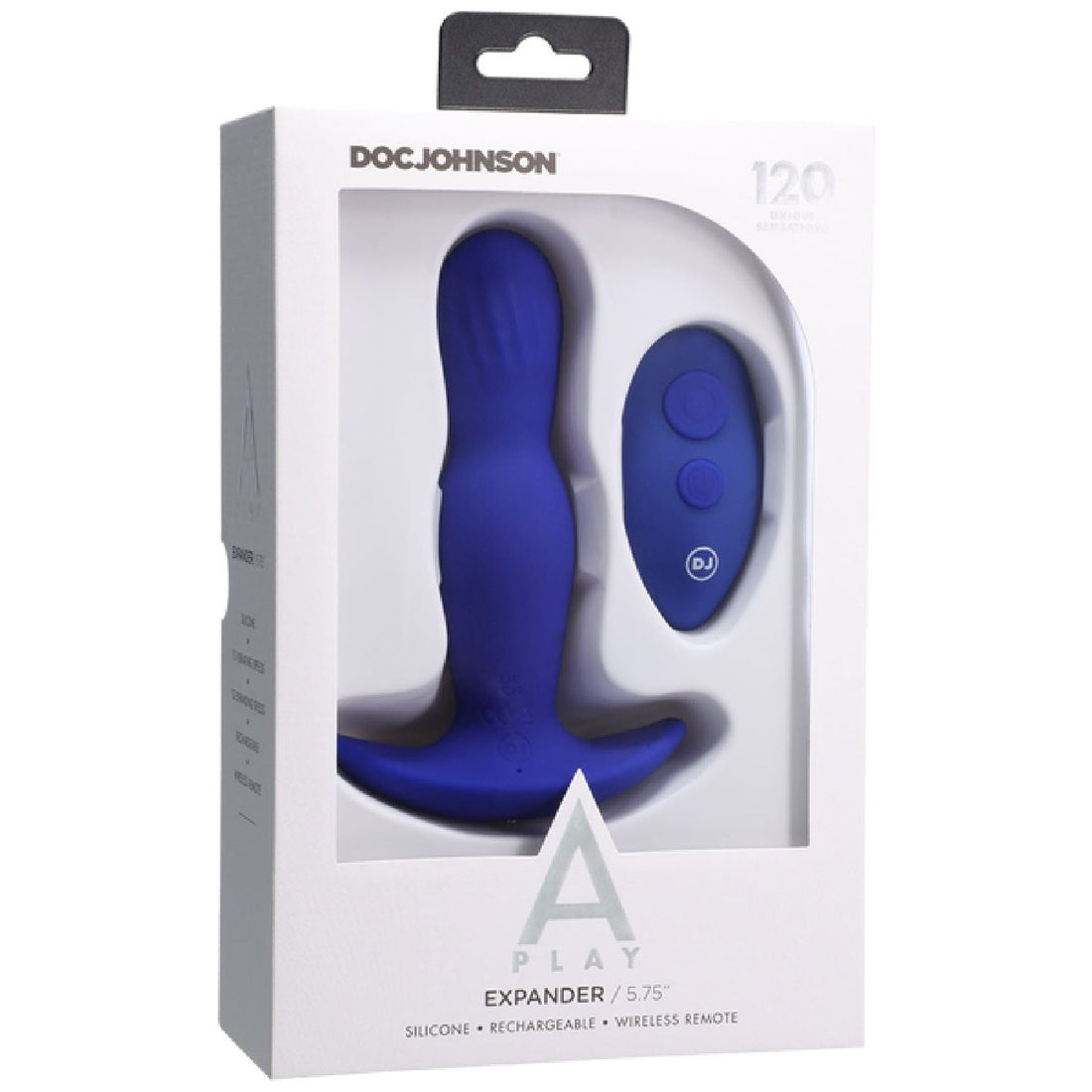 EXPANDER - Rechargeable Silicone Anal Plug With Remote - Black Doc Johnson