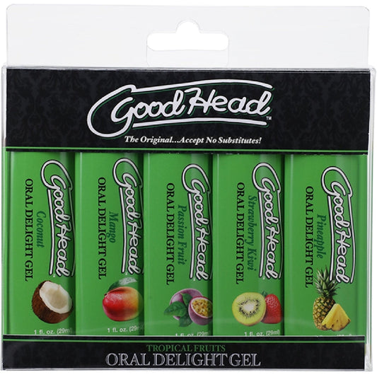 Oral Delight Gel Tropical Fruits - 5 Pack Doc Johnson