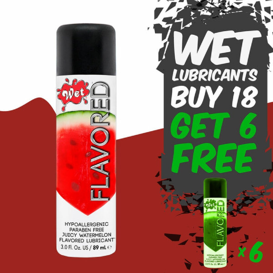 Flavored - Wet® Flavored Lubricant 24 pack Juicy Watermelon Wet