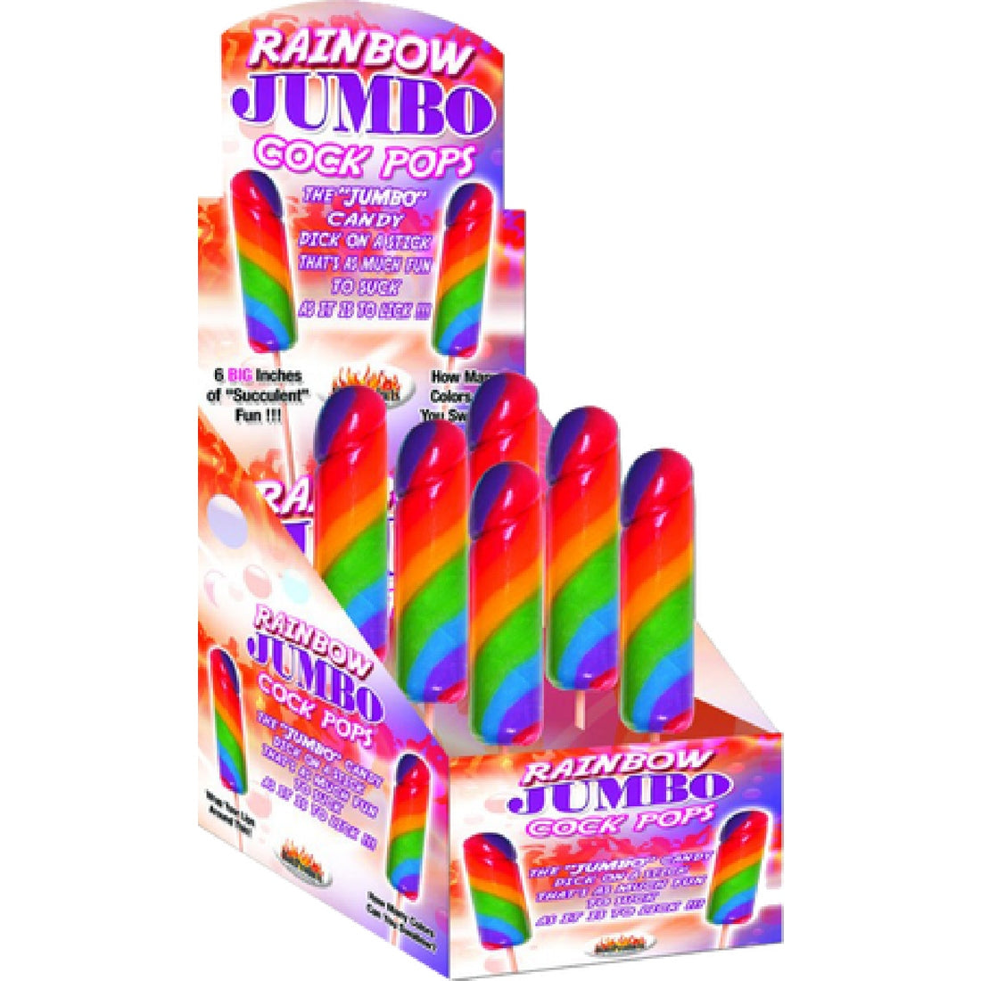 Jumbo Rainbow Cock Pops Hott Products Unlimited