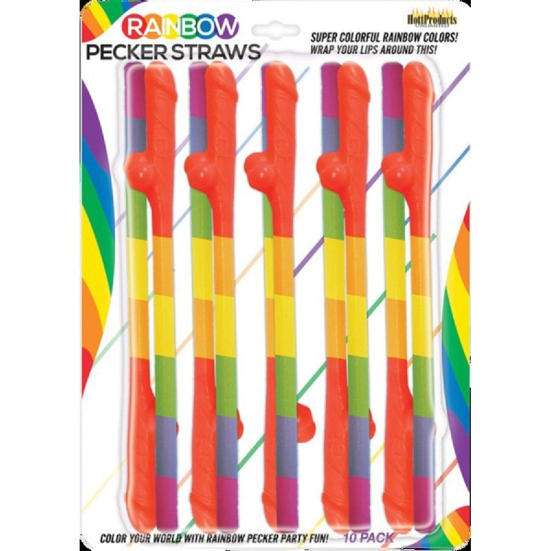 Rainbow Pecker Straws Hott Products Unlimited