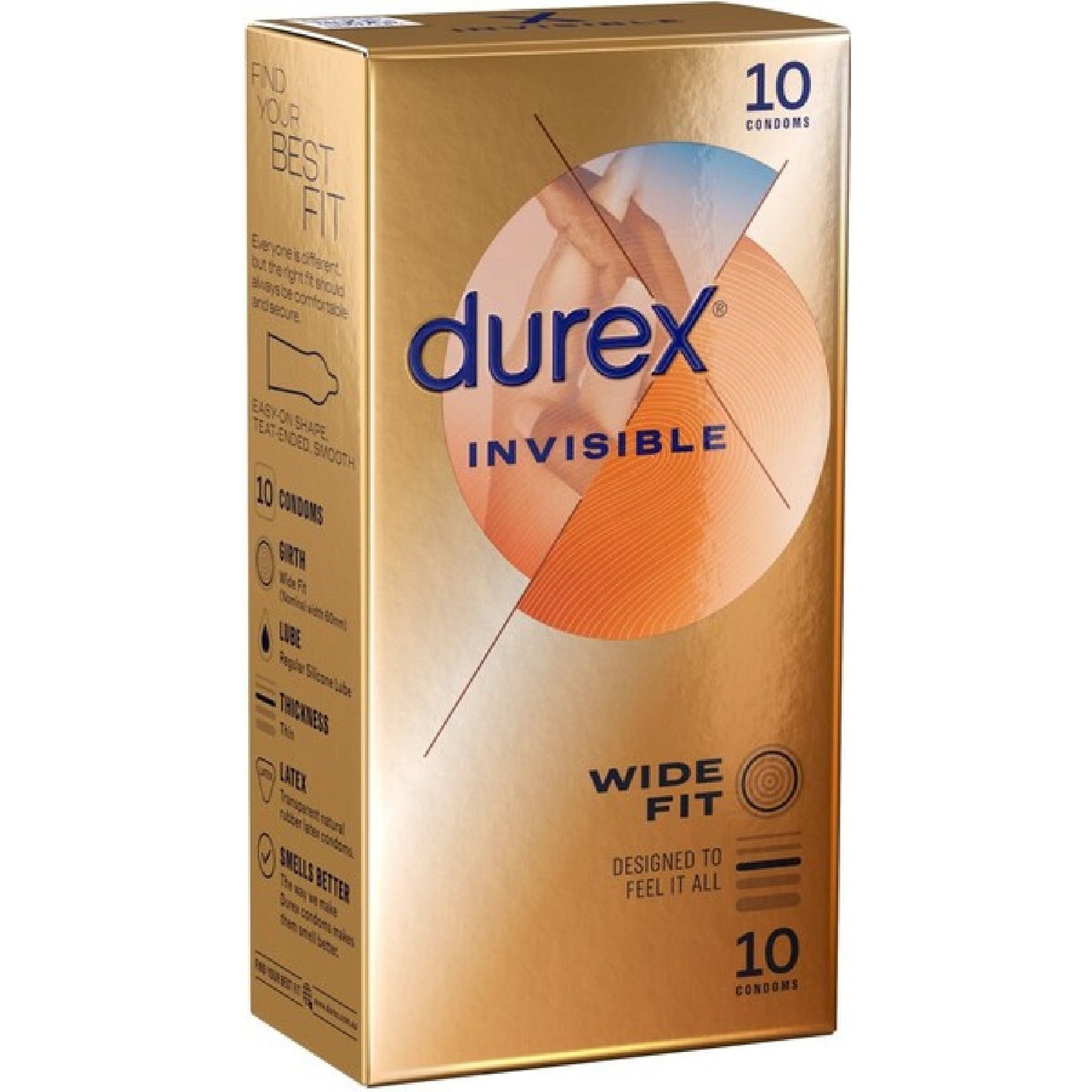 Invisible - Wide Fit 10's Durex