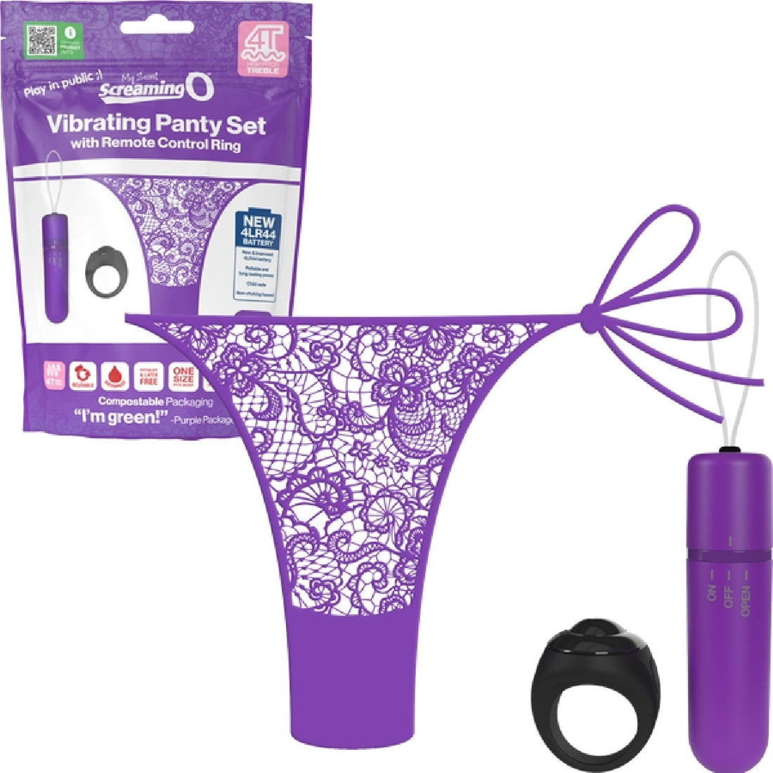 Vibrating Panty Set W/ Remote Ring 4t High Pitch Treble Screaming O