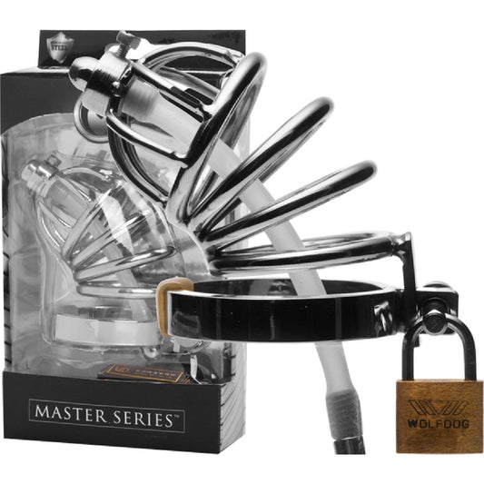 Stainless Steel Chastity Cage With Silicone Urethral Plug Xr Brands