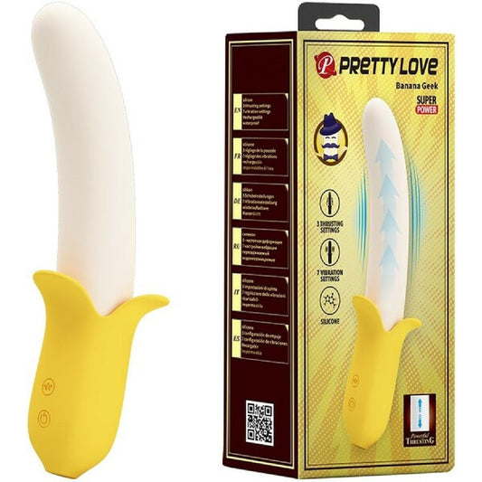 Rechargeable Thrusting Banana Geek Vibrator Pretty Love