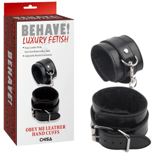 Obey Me Leather Hand Cuffs Chisa