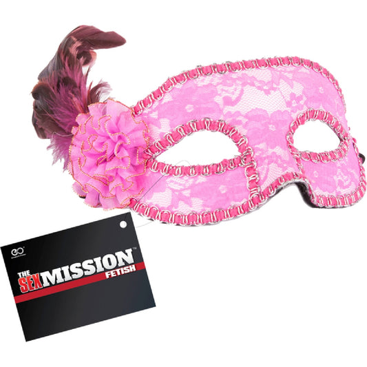 Feathered Masquerade Masks - Pink Excellent Power