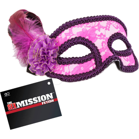 Feathered Masquerade Masks - Pink & Purple Excellent Power