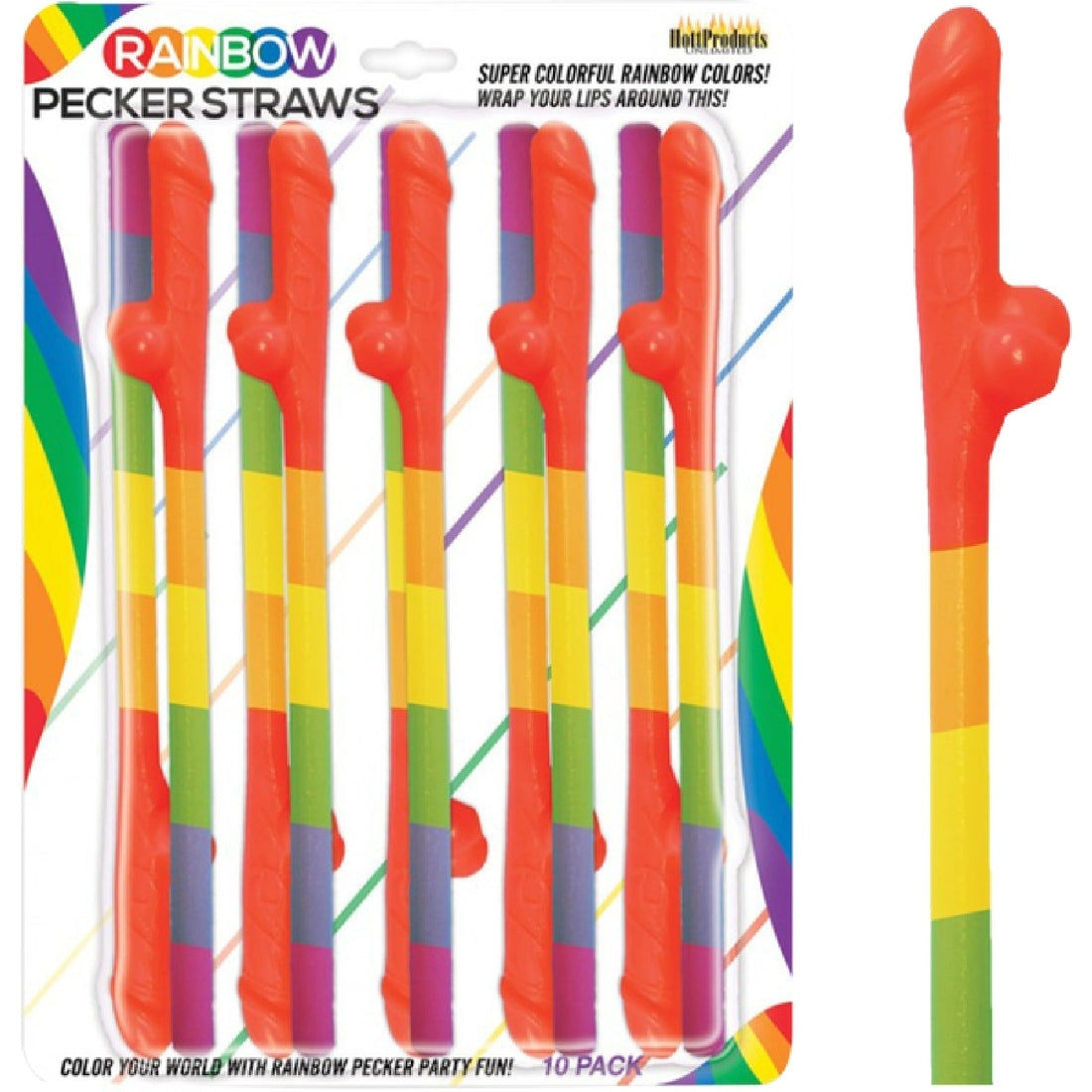 Rainbow Pecker Straws Hott Products Unlimited