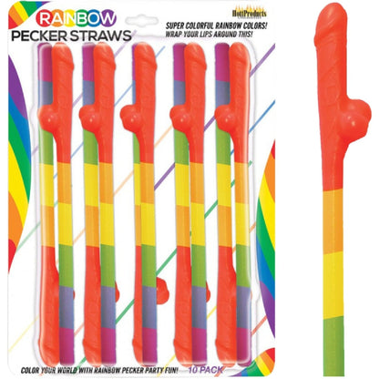 Rainbow Pecker Straws Hott Products Unlimited