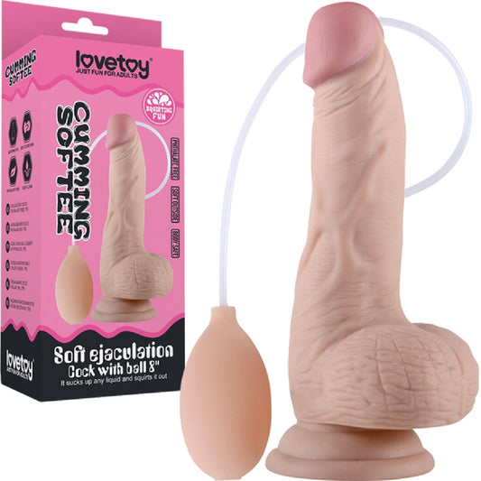 8" Soft Ejaculation Cock With Ball Lovetoy