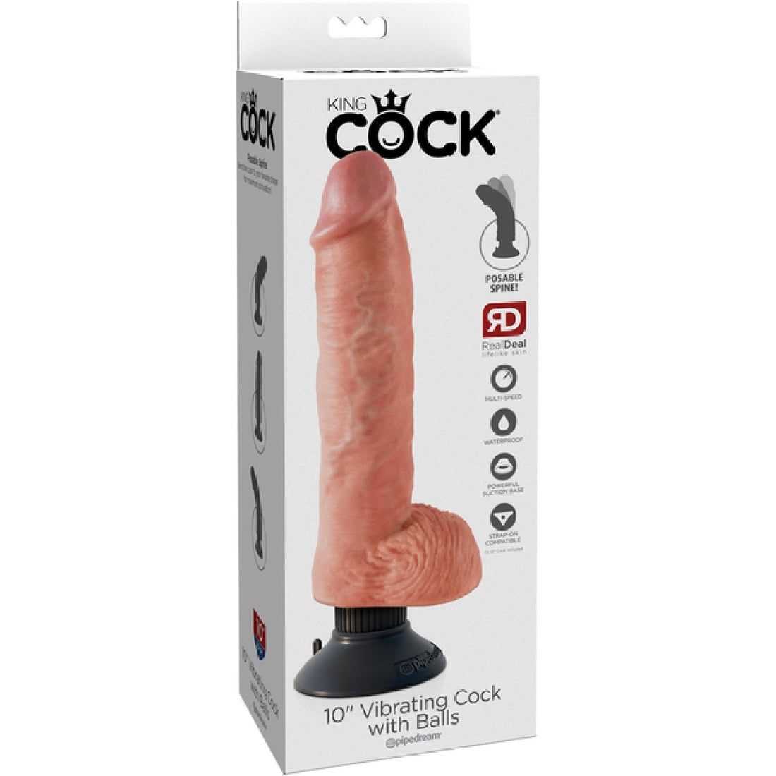 10" Vibrating Cock With Balls Pipedreams