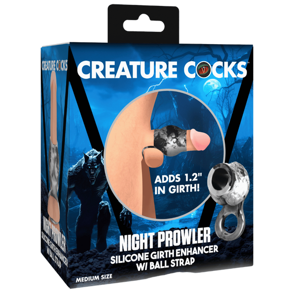 Night Prowler Silicone Penis Sleeve + Ball Stretcher Xr Brands