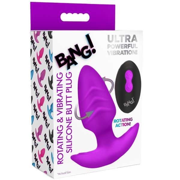 Rotating & Vibrating Silicone Butt Plug w/ Remote Xr Brands