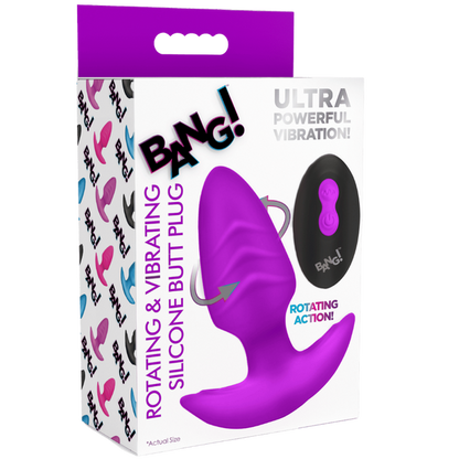 Rotating & Vibrating Silicone Butt Plug w/ Remote Xr Brands