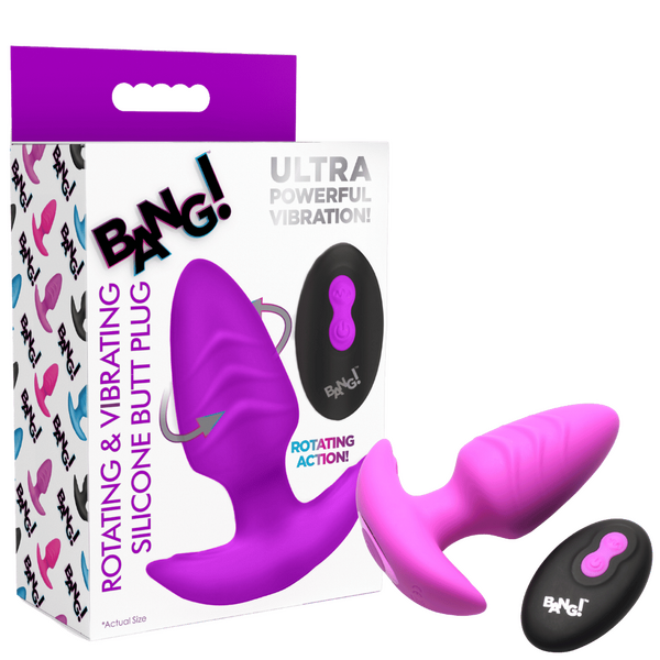 Rotating & Vibrating Silicone Butt Plug w/ Remote Xr Brands