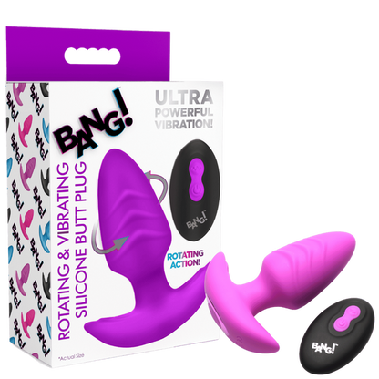 Rotating & Vibrating Silicone Butt Plug w/ Remote Xr Brands