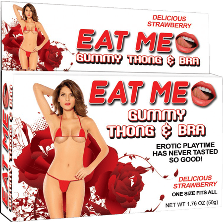 Eat Me - Gummy Thong & Bra - Strawberry Hott Products Unlimited